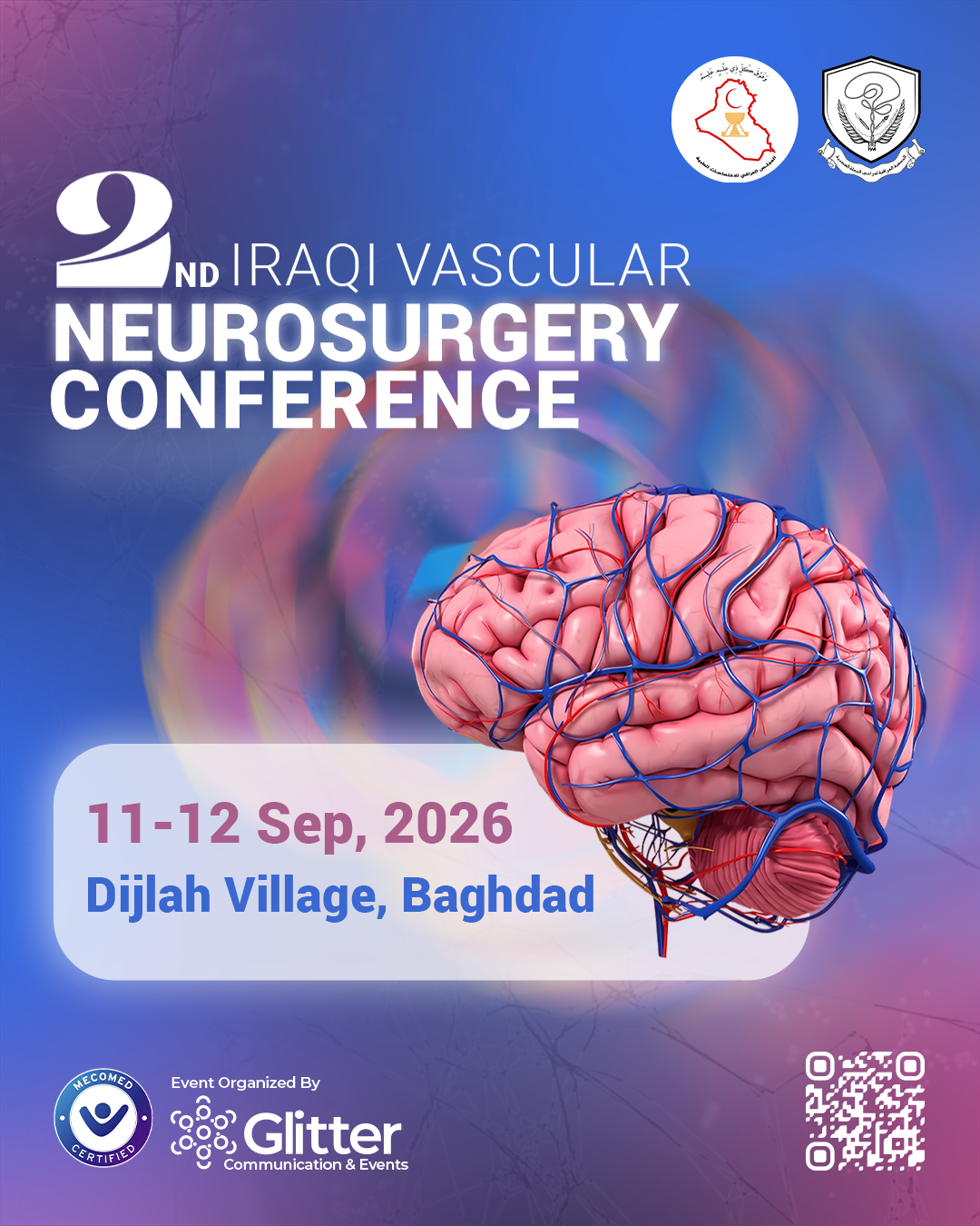 2nd Iraqi Vascular Neurosurgery Conference official announcement poster